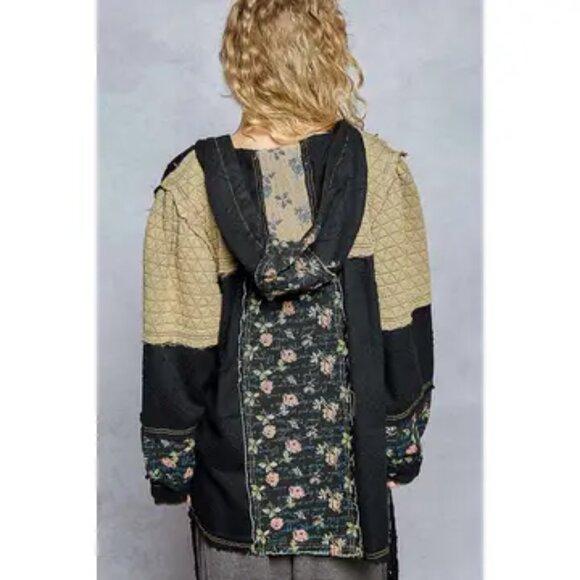 POL Midnight Ember Star Jacquard Patch Hoodie Jacket NEW Size Small - Picture 4 of 6